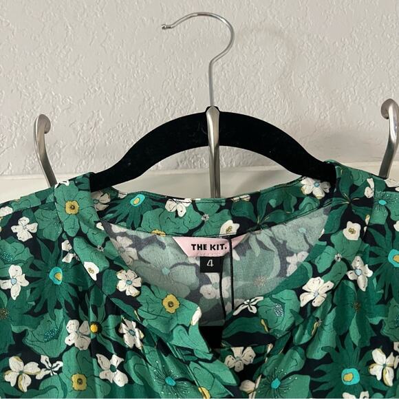 The Kit. Cobie Midi Shirtdress in Green Primrose - Picture 6 of 11